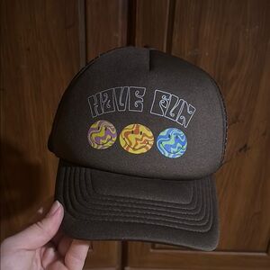 Urban Outfitters Brown Trucker Hat with Colorful Design